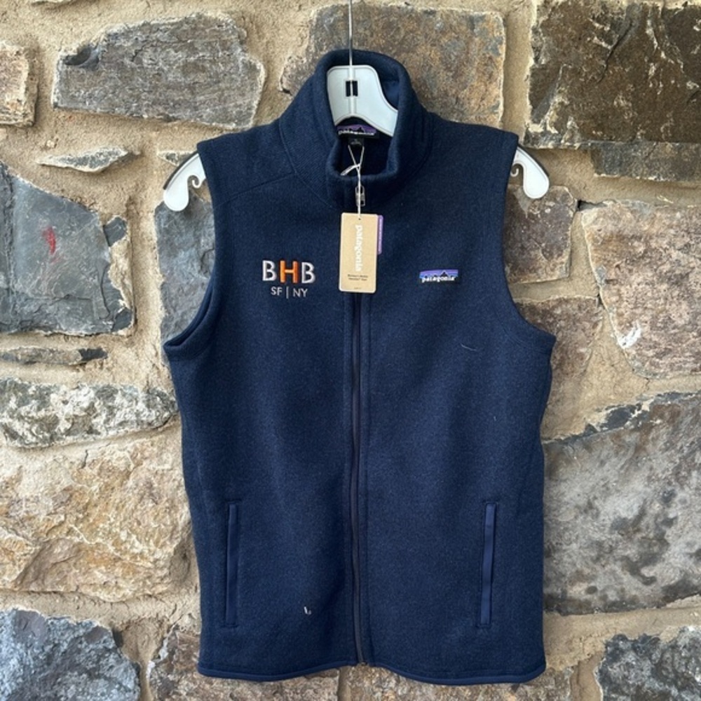 NWT Patagonia Better Sweater Vest Navy Blue BHB Embroidered Logo size XS